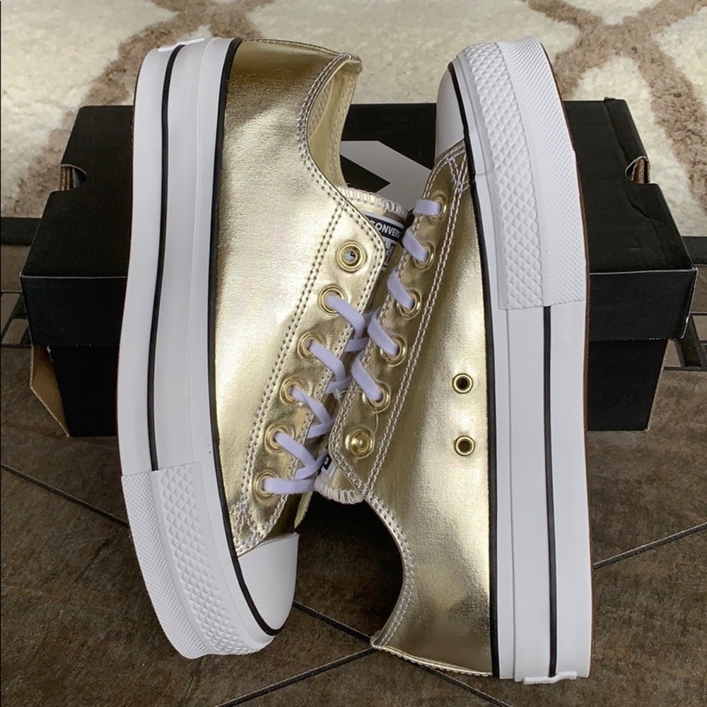 CONVERSE CTAS LIFT OX PLATFORM GOLD/BLACK/WHITE WM - Picture 8 of 16